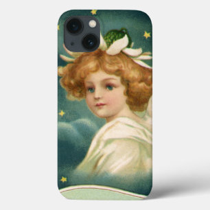 Oud Kerstmis, Victoriaanse engel met gouden sterre Case-Mate iPhone Case
