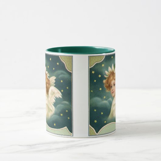 Oud Kerstmis, Victoriaanse engel met gouden sterre Mok (Midden)