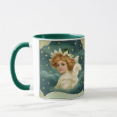 Oud Kerstmis, Victoriaanse engel met gouden sterre Mok (Links)