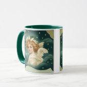 Oud Kerstmis, Victoriaanse engel met gouden sterre Mok (Voorkant links)