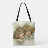 Oud Kerstmis, Victoriaanse engelen in de wolken Tote Bag (Achterkant)