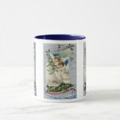 Oud Kerstmis, victoriaanse engelen in een zeilboot Mok (Midden)