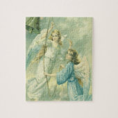 Oud Kerstmis, Victoriaanse engelen met een bel Legpuzzel (Verticaal)