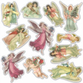 Oud Kerstmis, victoriaanse engelen Sticker (Voorkant)