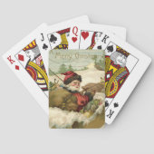 Oud Kerstmis, Victoriaanse Kerstman in slee Pokerkaarten (Achterkant)