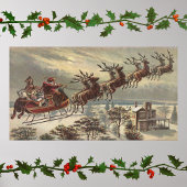 Oud Kerstmis, Victoriaanse Kerstman in slee Poster