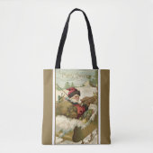 Oud Kerstmis, Victoriaanse Kerstman in slee Tote Bag (Voorkant)