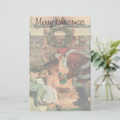 Oud Kerstmis, Victoriaanse Kerstman Kinderen Briefpapier (Staand voorkant)