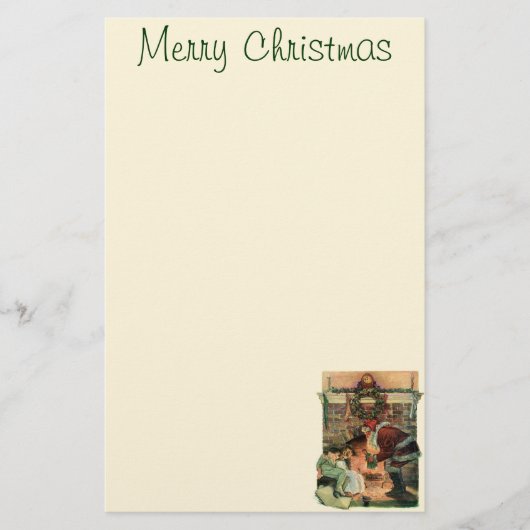 Oud Kerstmis, Victoriaanse Kerstman Kinderen Briefpapier (Voorkant)