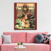 Oud Kerstmis, Victoriaanse Kerstman Kinderen Canvas Afdruk (Insitu (Woonkamer))