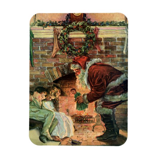 Oud Kerstmis, Victoriaanse Kerstman Kinderen Magneet (Verticaal)