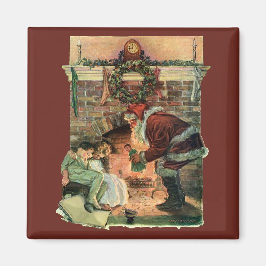 Oud Kerstmis, Victoriaanse Kerstman Kinderen Magneet (Voorkant)