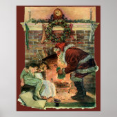Oud Kerstmis, Victoriaanse Kerstman Kinderen Poster (Voorkant)