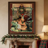 Oud Kerstmis, Victoriaanse Kerstman Kinderen Poster