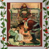 Oud Kerstmis, Victoriaanse Kerstman Kinderen Poster