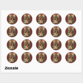 Oud Kerstmis, Victoriaanse Kerstman Kinderen Ronde Sticker (Vel)