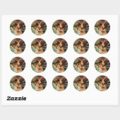 Oud Kerstmis, Victoriaanse Kerstman Kinderen Ronde Sticker (Vel)