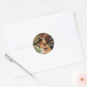 Oud Kerstmis, Victoriaanse Kerstman Kinderen Ronde Sticker (Envelop)