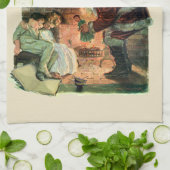 Oud Kerstmis, Victoriaanse Kerstman Kinderen Theedoek (Gevouwen)