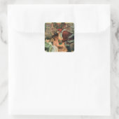 Oud Kerstmis, Victoriaanse Kerstman Kinderen Vierkante Sticker (Tas)