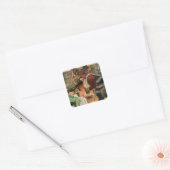 Oud Kerstmis, Victoriaanse Kerstman Kinderen Vierkante Sticker (Envelop)