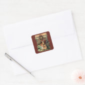 Oud Kerstmis, Victoriaanse Kerstman Kinderen Vierkante Sticker (Envelop)