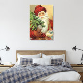 Oud Kerstmis, Victoriaanse Kerstman met Boom Canvas Afdruk (Insitu (Slaapkamer))