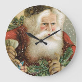Oud Kerstmis, Victoriaanse Kerstman met Dennengroe Grote Klok (Voorkant)