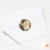 Oud Kerstmis, Victoriaanse Kerstman met Dennengroe Ronde Sticker (Envelop)