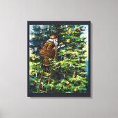 Oud Kerstmis, Victoriaanse Kerstman met Kerstboom Canvas Afdruk (Voorkant)