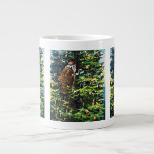 Oud Kerstmis, Victoriaanse Kerstman met Kerstboom Grote Koffiekop