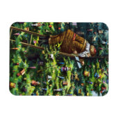 Oud Kerstmis, Victoriaanse Kerstman met Kerstboom Magneet (Horizontaal)