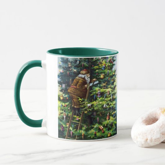Oud Kerstmis, Victoriaanse Kerstman met Kerstboom Mok (Met donut)