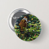 Oud Kerstmis, Victoriaanse Kerstman met Kerstboom Ronde Button 5,7 Cm (Voorkant /achterkant)