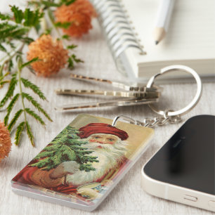 Oud Kerstmis, Victoriaanse Kerstman met Kerstboom Sleutelhanger