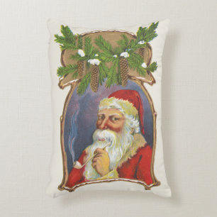 Oud Kerstmis, Victoriaanse Kerstman met Pijp Accent Kussen