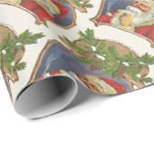 Oud Kerstmis, Victoriaanse Kerstman met Pijp Cadeaupapier (Rol Hoek)