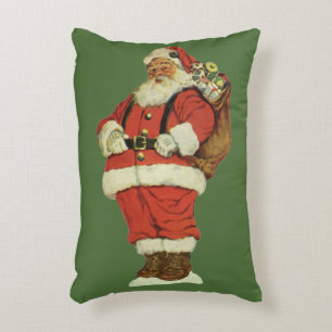 Oud Kerstmis, Victoriaanse Kerstman met Speelgoed Accent Kussen