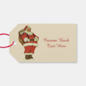 Oud Kerstmis, Victoriaanse Kerstman met Speelgoed Cadeaulabel (Achterkant Horizontaal)