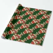 Oud Kerstmis, Victoriaanse Kerstman met Speelgoed Cadeaupapier (Uitgerold)