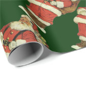 Oud Kerstmis, Victoriaanse Kerstman met Speelgoed Cadeaupapier (Rol Hoek)