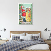 Oud Kerstmis, Victoriaanse Kerstman met Speelgoed Canvas Afdruk (Insitu (Slaapkamer))