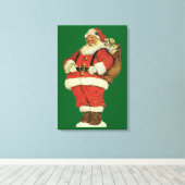Oud Kerstmis, Victoriaanse Kerstman met Speelgoed Canvas Afdruk (Insitu (Houten vloer))
