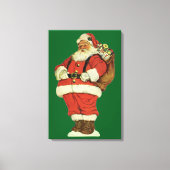 Oud Kerstmis, Victoriaanse Kerstman met Speelgoed Canvas Afdruk (Voorkant)