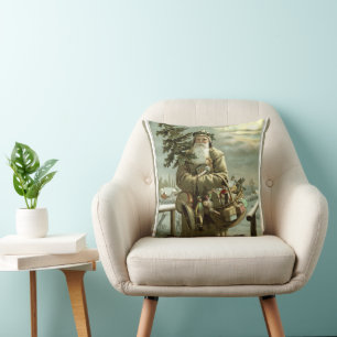 Oud Kerstmis, Victoriaanse Kerstman met Speelgoed Kussen