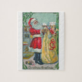 Oud Kerstmis, Victoriaanse Kerstman met Speelgoed Legpuzzel (Verticaal)