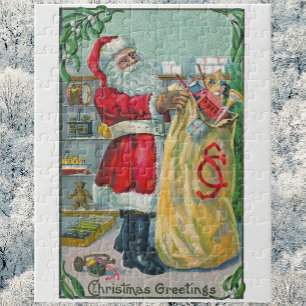 Oud Kerstmis, Victoriaanse Kerstman met Speelgoed Legpuzzel