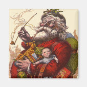 Oud Kerstmis, Victoriaanse Kerstman Met Speelgoed Magneet (Voorkant)