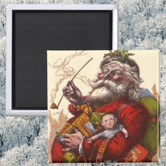 Oud Kerstmis, Victoriaanse Kerstman Met Speelgoed Magneet
