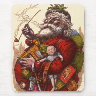 Oud Kerstmis, Victoriaanse Kerstman Met Speelgoed Muismat